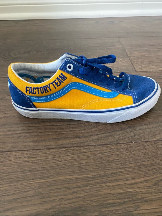 Vans Shoes - Vans NWOT Yellow & Blue Factory Team Low-Top Skate Shoe. Women’s 8, Men’s 6.5